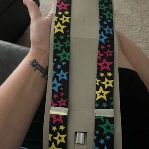 Adult multicolored suspenders